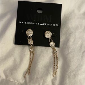 White House Black Market Gold and Silver Dangle Earrings